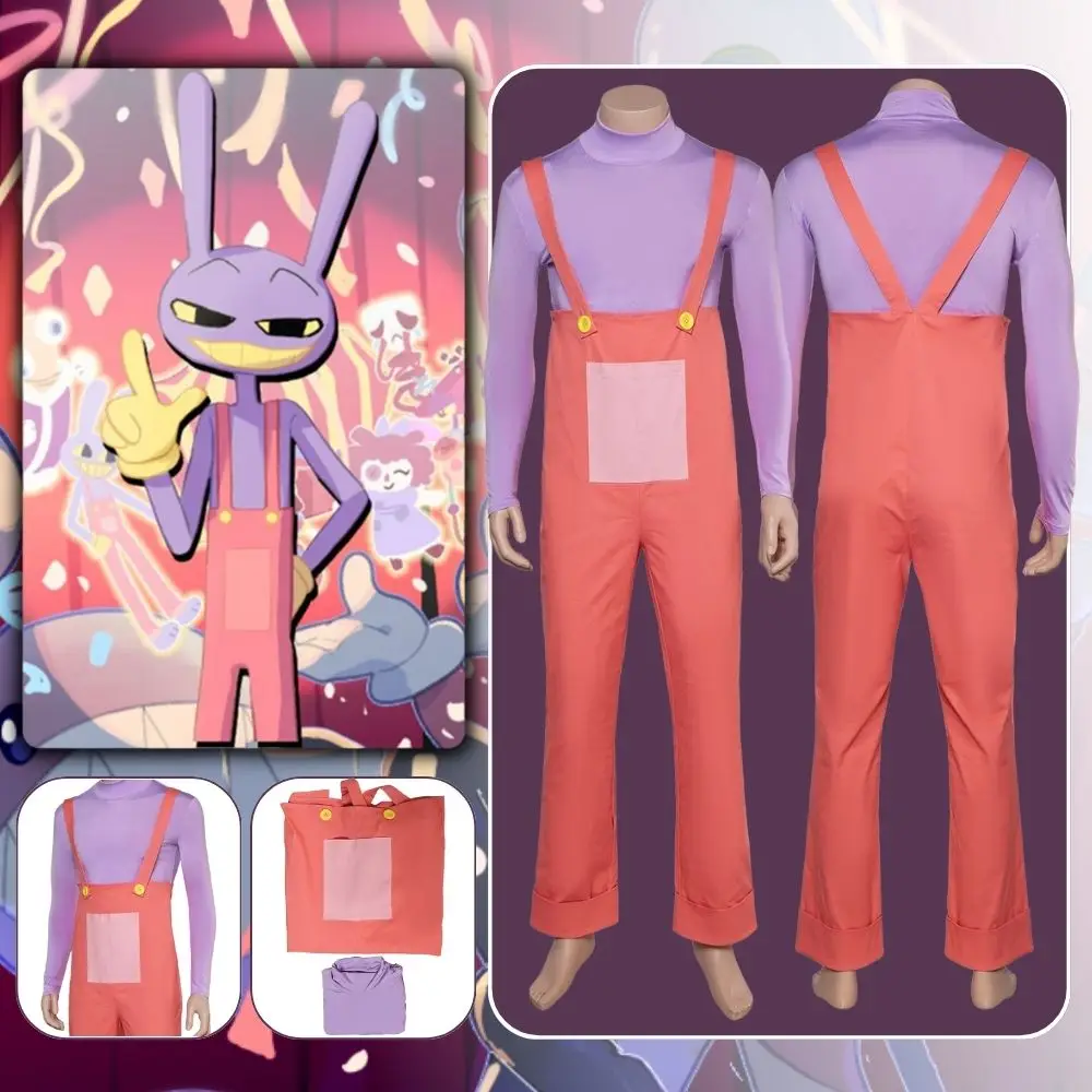 Jax Cosplay Fantasia Anime Digital Circus Costume Disguise for Adult Men Clothes Jumpsuit Outfits Halloween Carnival Party Suit
Jax Cosplay Fantasia Anime Digital Circus Costume Disguise for Adult Men Clothes Jumpsuit Outfits Halloween Carnival Party Suit