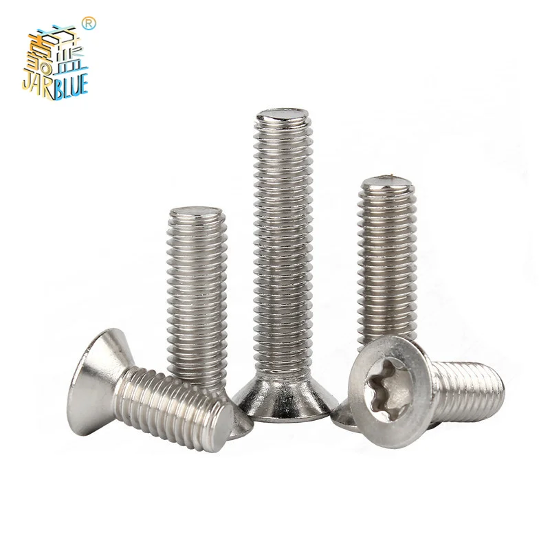 

100pcs/lot Six-Lobe Torx Flat Countersunk Head Screw Bolt M1.6 M2 M2.5 M3 M4 M5 M6 M8 304 A2-70 stainless steel GB2673