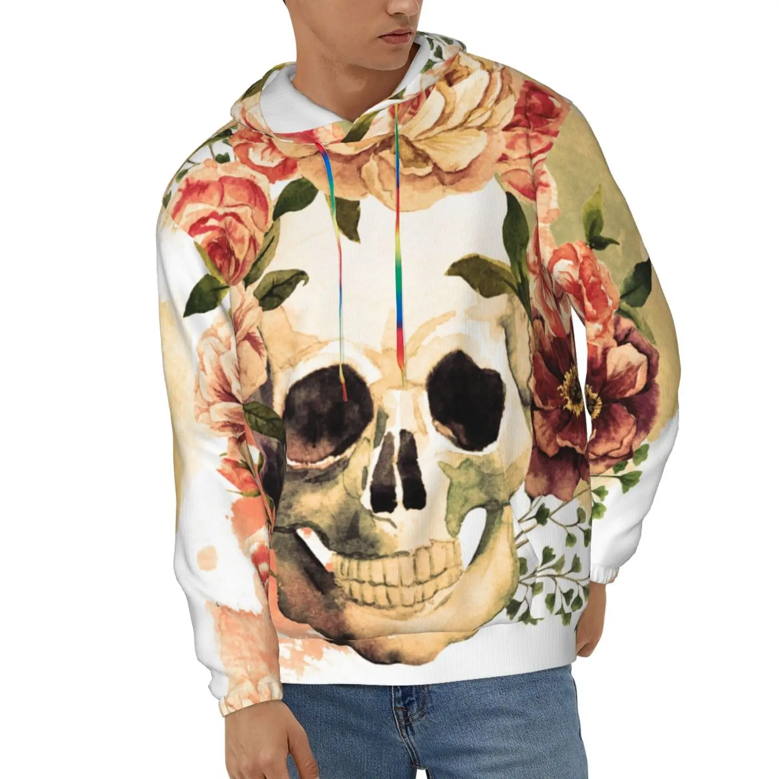 Wansici Hoodie Long Sleeve Vintage watercolor drawing of a skull with flowers, bo-ho style
Wansici Hoodie Long Sleeve Vintage watercolor drawing of a skull with flowers, bo-ho style