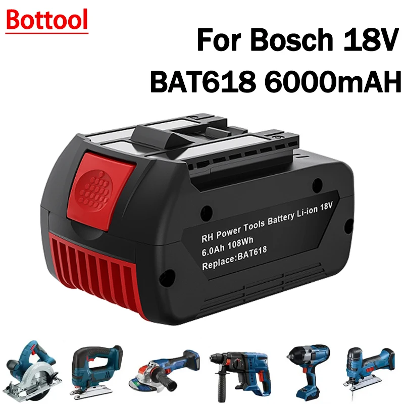 For Bosch 18V 6.0AH BAT618 Rechargeable Battery Backup Battery Portable Replacement GBA GSR GSB BAT618 BAT609 BAT620
For Bosch 18V 6.0AH BAT618 Rechargeable Battery Backup Battery Portable Replacement GBA GSR GSB BAT618 BAT609 BAT620