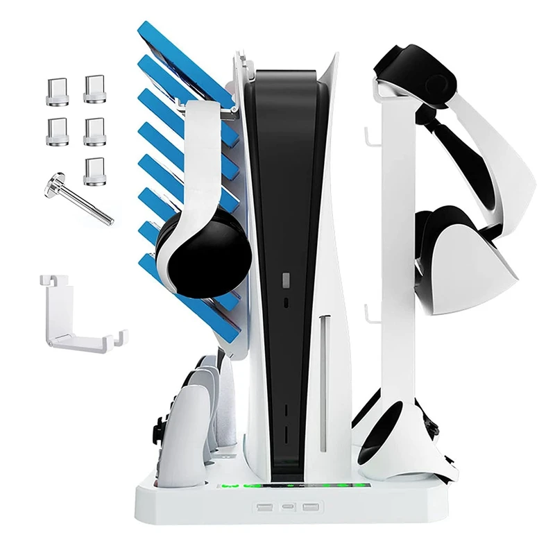 For PS VR2 PS5 Charging Station With Cooling Fan, VR Charging Display Stand With Headset And Game Storage Holder White Parts
For PS VR2 PS5 Charging Station With Cooling Fan, VR Charging Display Stand With Headset And Game Storage Holder White Parts