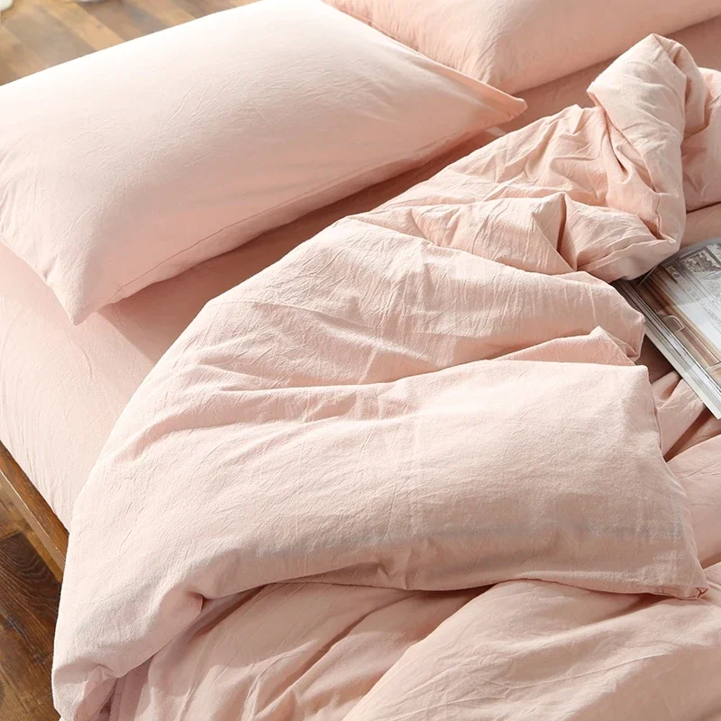 100% Cotton Bedlinen Super Soft Bedclothes Bedcover Simple Pink Duvet Cover Pillowcase Washed comforter bedding sets
100% Cotton Bedlinen Super Soft Bedclothes Bedcover Simple Pink Duvet Cover Pillowcase Washed comforter bedding sets