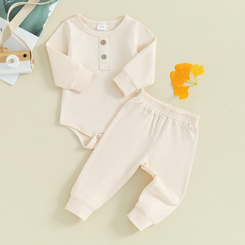 Toddler Baby Boy Outfits Long Sleeve Crew Neck Romper Solid Color Pants Sets Newborn Infant Fall Winter Clothes
Toddler Baby Boy Outfits Long Sleeve Crew Neck Romper Solid Color Pants Sets Newborn Infant Fall Winter Clothes