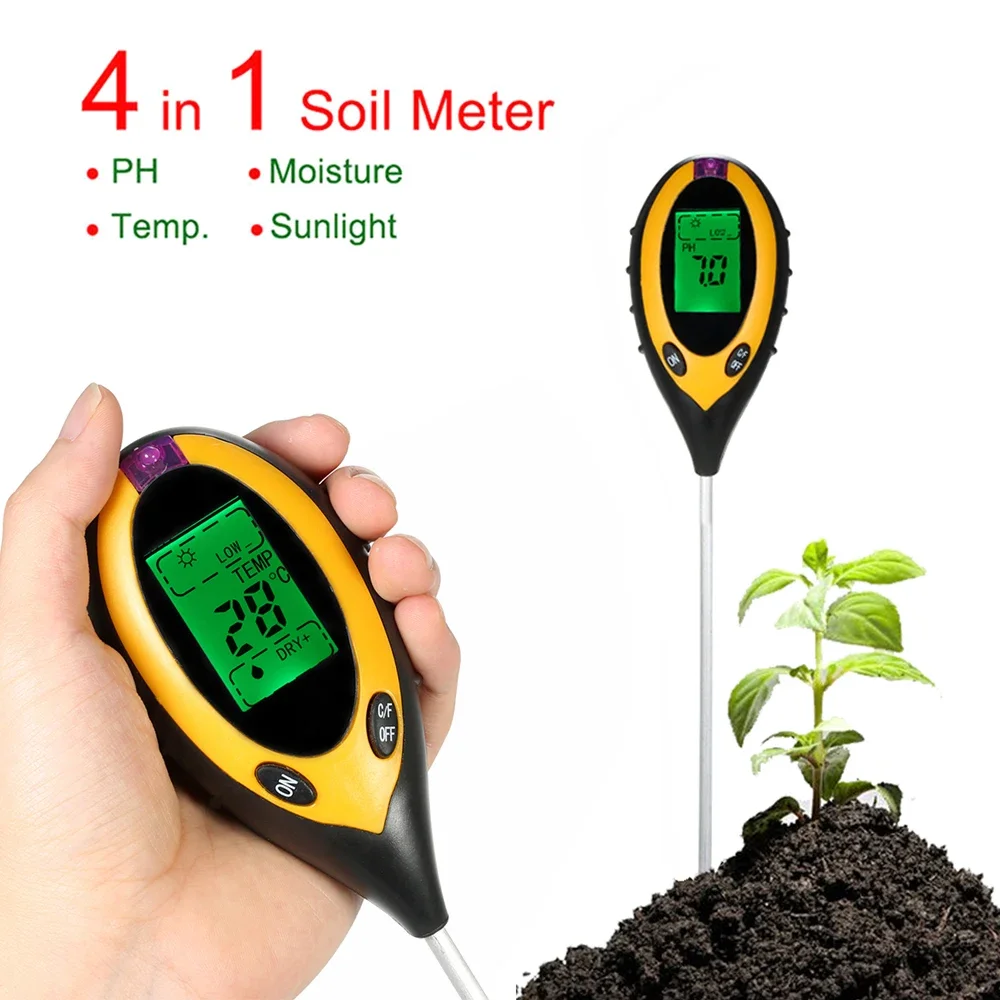 Digital Soil PH Meter Soil Moisture Monitor Temperature Sunlight Tester Meter Acidity Moisture Measurement Garden Tool
Digital Soil PH Meter Soil Moisture Monitor Temperature Sunlight Tester Meter Acidity Moisture Measurement Garden Tool