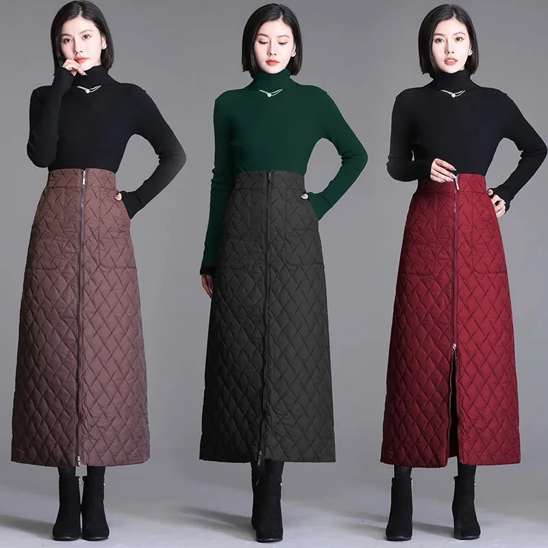 2024 New Spring Autumn Windproof Down Cotton Skirt Women's Clothes Winter A-line Black Wrapped Skirts Winter High Waist Skirt 93
2024 New Spring Autumn Windproof Down Cotton Skirt Women's Clothes Winter A-line Black Wrapped Skirts Winter High Waist Skirt 93