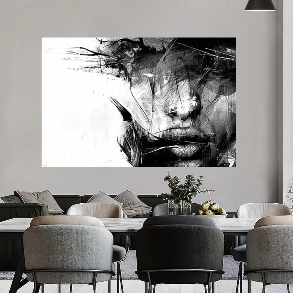 Black and White Abstract Female Canvas Painting Handmade Cuadros Modern Paint Art Fashion Wall Painting Living Room Decoration
Black and White Abstract Female Canvas Painting Handmade Cuadros Modern Paint Art Fashion Wall Painting Living Room Decoration