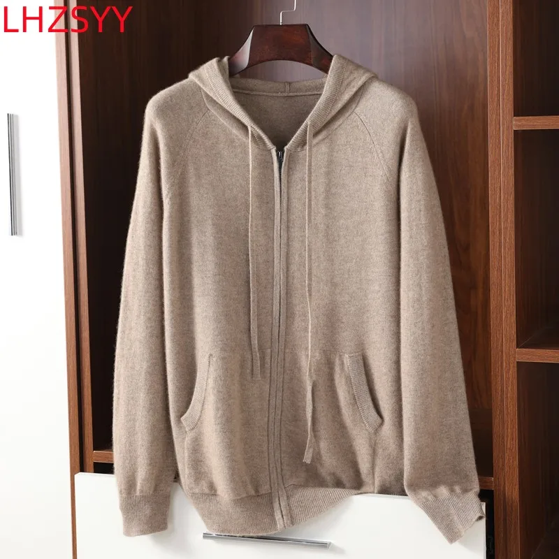 LHZSYY 100% Pure Cashmere Hooded Cardigan Men's Spring/Autumn New Jacket Knitted Zipper Hoodie Sweater Loose Youth Casual Coat
LHZSYY 100% Pure Cashmere Hooded Cardigan Men's Spring/Autumn New Jacket Knitted Zipper Hoodie Sweater Loose Youth Casual Coat