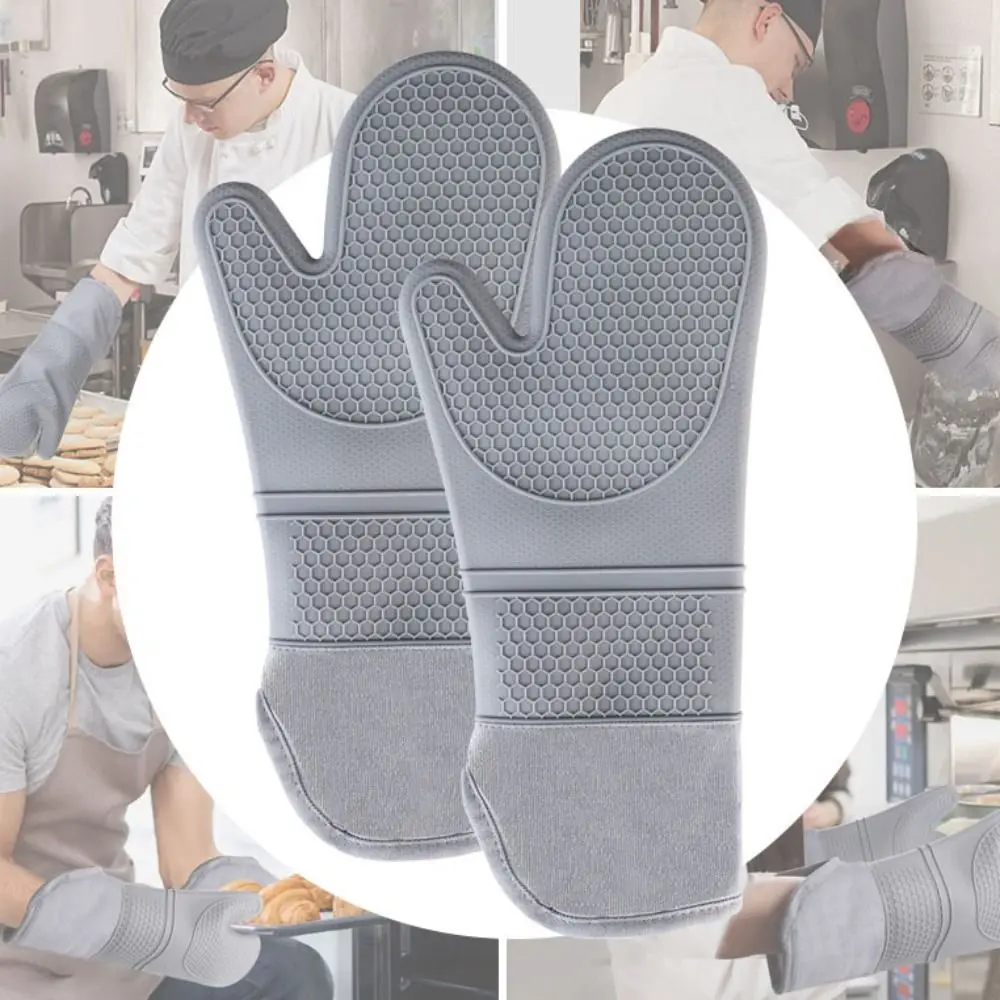 

1pcs Non-Slip Silicone Oven Mitt Heat Resistant Waterproof Kitchen Gloves Bbq Oven Gloves Barbecue Cooking Baking