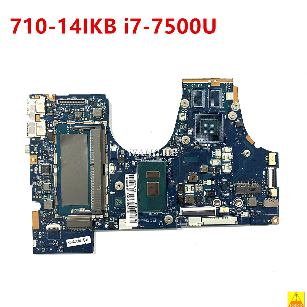 

100% Working 5B20M14148 Used Laptop Motherboard For Lenovo Yoga 710-14IKB BIUY2_Y3 LA-D471P UMA i7-7500U