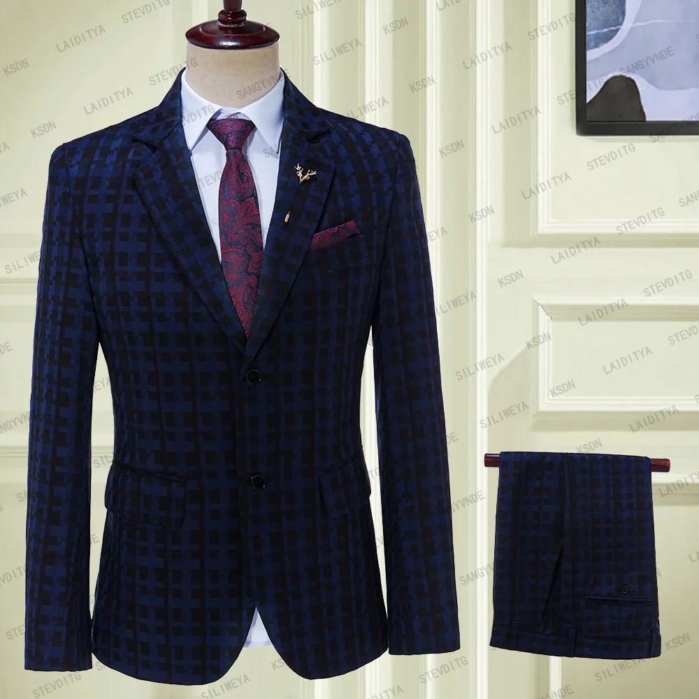 2024 New Men's Fashion Boutique Lattice Business Casual Suit Stage Groom Wedding Dress Performance Costume Blazer Pants
2024 New Men's Fashion Boutique Lattice Business Casual Suit Stage Groom Wedding Dress Performance Costume Blazer Pants