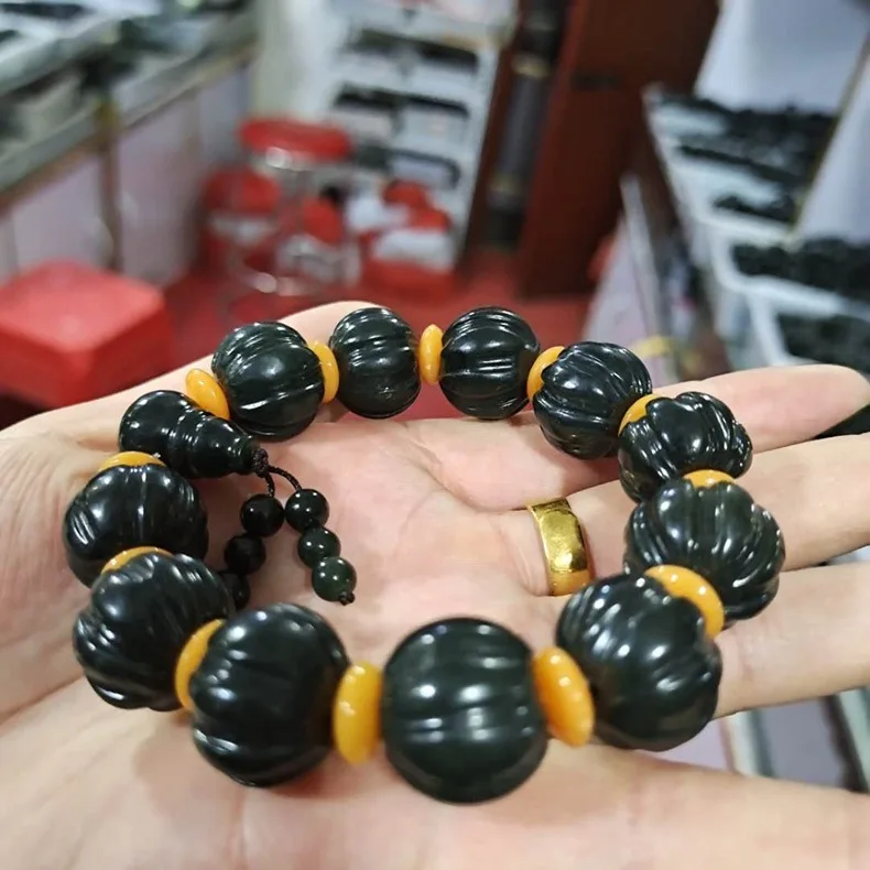Natural Green Jade Bracelet Men Women Fine Jewelry Accessories Genuine Chinese Hetian Jades Nephrite Pumpkin Beads Bracelets
Natural Green Jade Bracelet Men Women Fine Jewelry Accessories Genuine Chinese Hetian Jades Nephrite Pumpkin Beads Bracelets