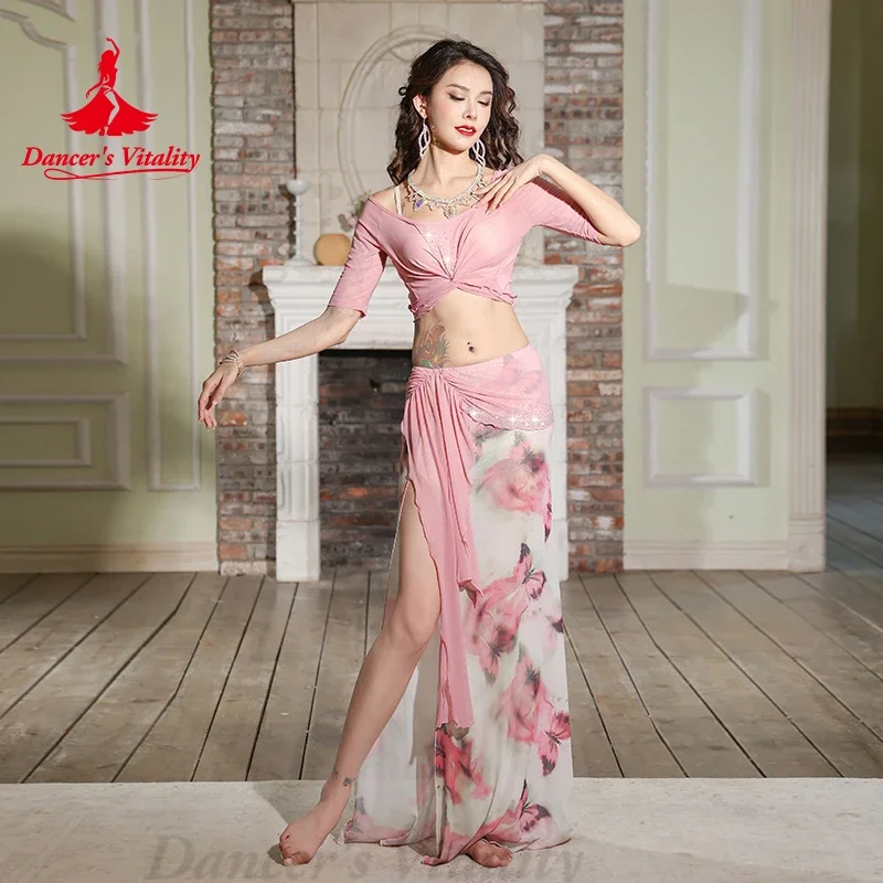 Belly Dance Costume Set for Women Mesh Half Sleeves Top+Printed Split Skirt Oriental Dancing Performance Clothing Outfit
Belly Dance Costume Set for Women Mesh Half Sleeves Top+Printed Split Skirt Oriental Dancing Performance Clothing Outfit