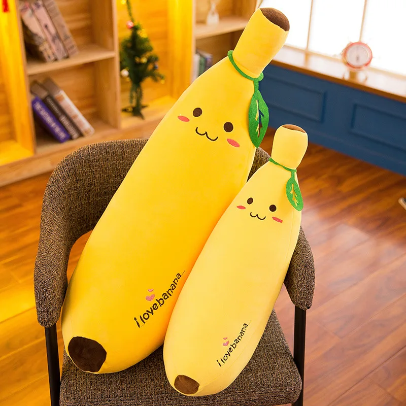 

Веселая креативная мультяшная Банановая плюшевая мягкая набивная подушка, подушка для дивана, милая плюшевая кукла для малышей, детские игрушки с фруктами, детский подарок, 35-80 см
