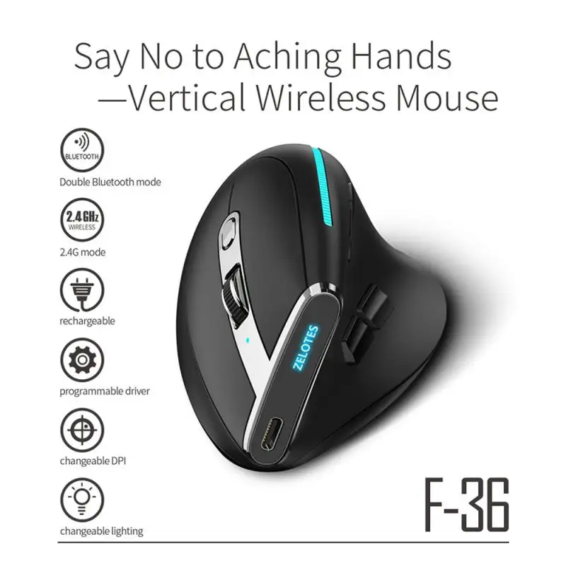 RYRA Ergonomic Vertical Mouse 2.4G Bluetooth Wireless Gamer Mouse Programmable Optical Mouse Gamer Mause For Laptop Pc Gamer
RYRA Ergonomic Vertical Mouse 2.4G Bluetooth Wireless Gamer Mouse Programmable Optical Mouse Gamer Mause For Laptop Pc Gamer