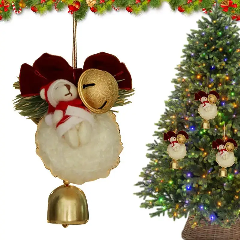 

Плюшевые украшения для рождественской елки, Рождественский колокольчик, декоративный кулон, праздничное украшение, рождественские поделки, плюшевые подвески, Рождество