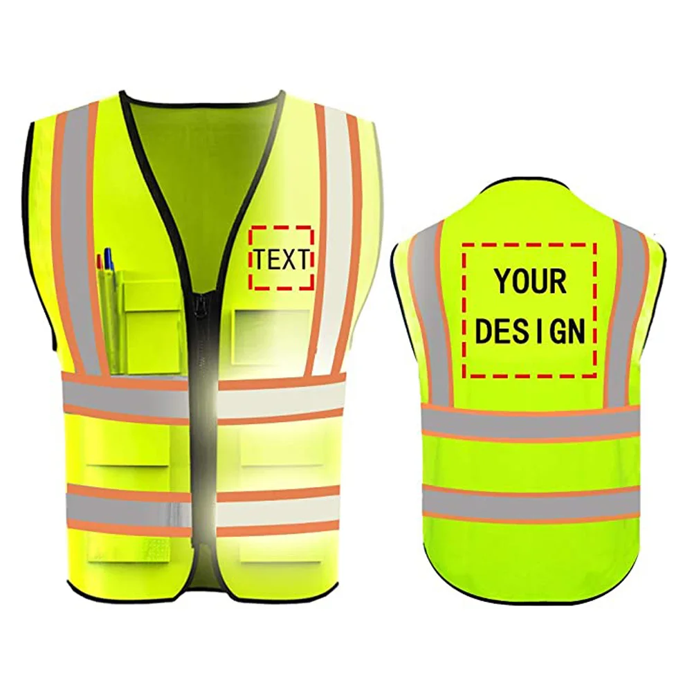 

Protective Workwear Safety Vest with Reflective Strips For Engineer Custom Your Logo Hi Vis 5 Pockets Outdoor Work Vest For Men