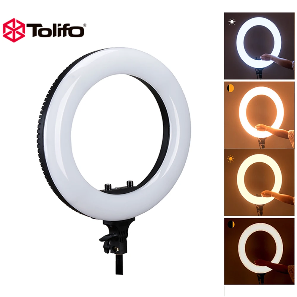 Tolifo R-48B 48W Светодиодный Ring светильник Bi-color 3200-5600K фотография Освещение для Youtube Tiktok видеокамера/студийная лампа
Tolifo R-48B 48W Светодиодный Ring светильник Bi-color 3200-5600K фотография Освещение для Youtube Tiktok видеокамера/студийная лампа