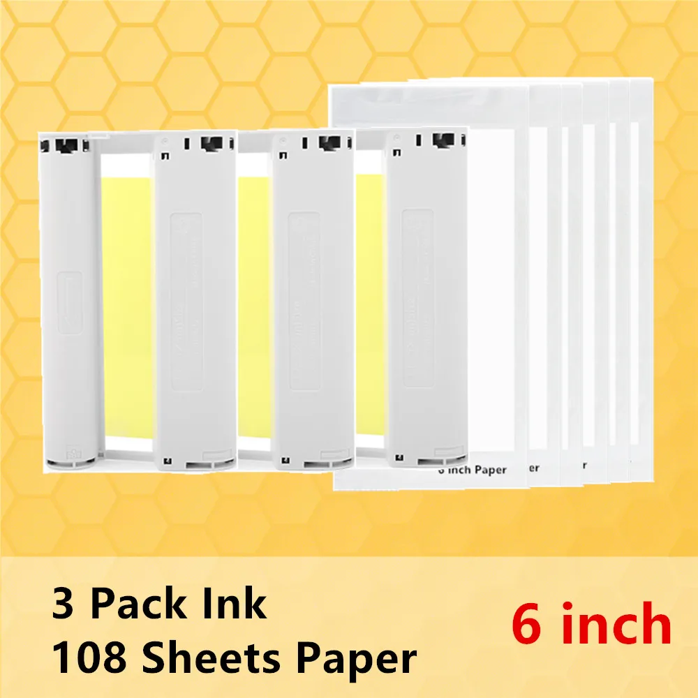 

Ink Cassette Photo Paper Set Compatible for Canon Selphy CP900 CP910 CP1200 CP1300 Photo Printer KP-108IN KP-36IN