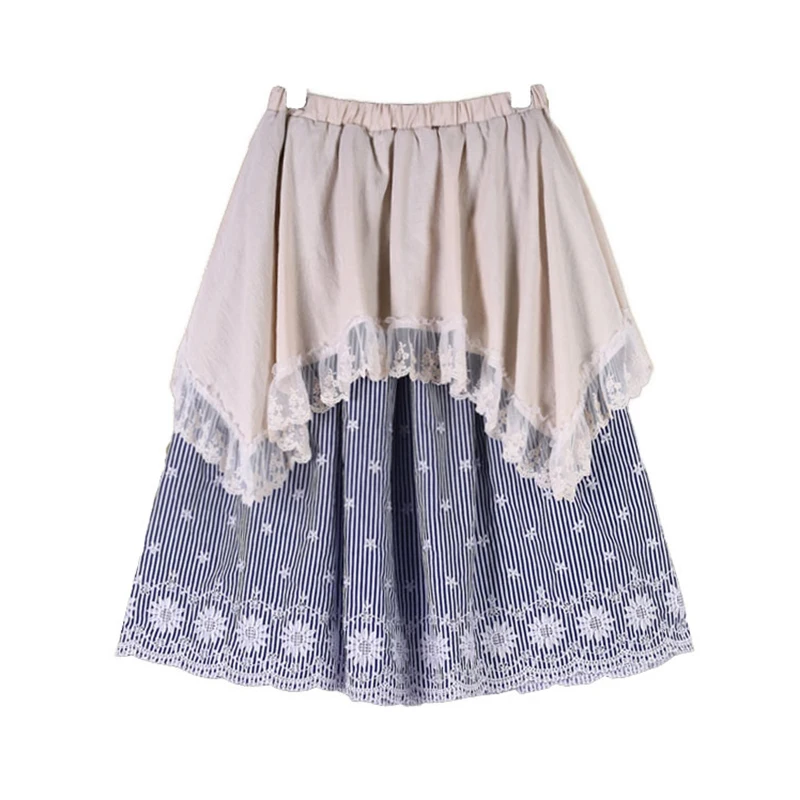 Kawaii Skirt Harajuku Spring Mori Girl Sweet Lace Skirt Women Patchwork Striped Mulity Lace Layer Embroidery Female Lolita Skirt
Kawaii Skirt Harajuku Spring Mori Girl Sweet Lace Skirt Women Patchwork Striped Mulity Lace Layer Embroidery Female Lolita Skirt