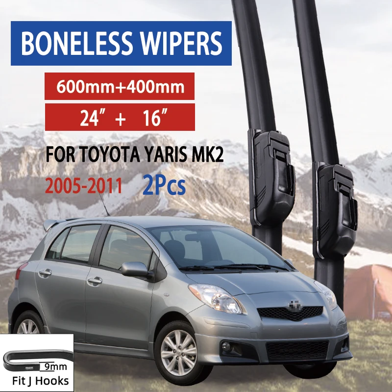For Toyota Yaris MK2 2005-2011 Car Windshield Wiper U-type Soft Rubber Frameless Bracketless Car Wipers 24"+16"
For Toyota Yaris MK2 2005-2011 Car Windshield Wiper U-type Soft Rubber Frameless Bracketless Car Wipers 24"+16"