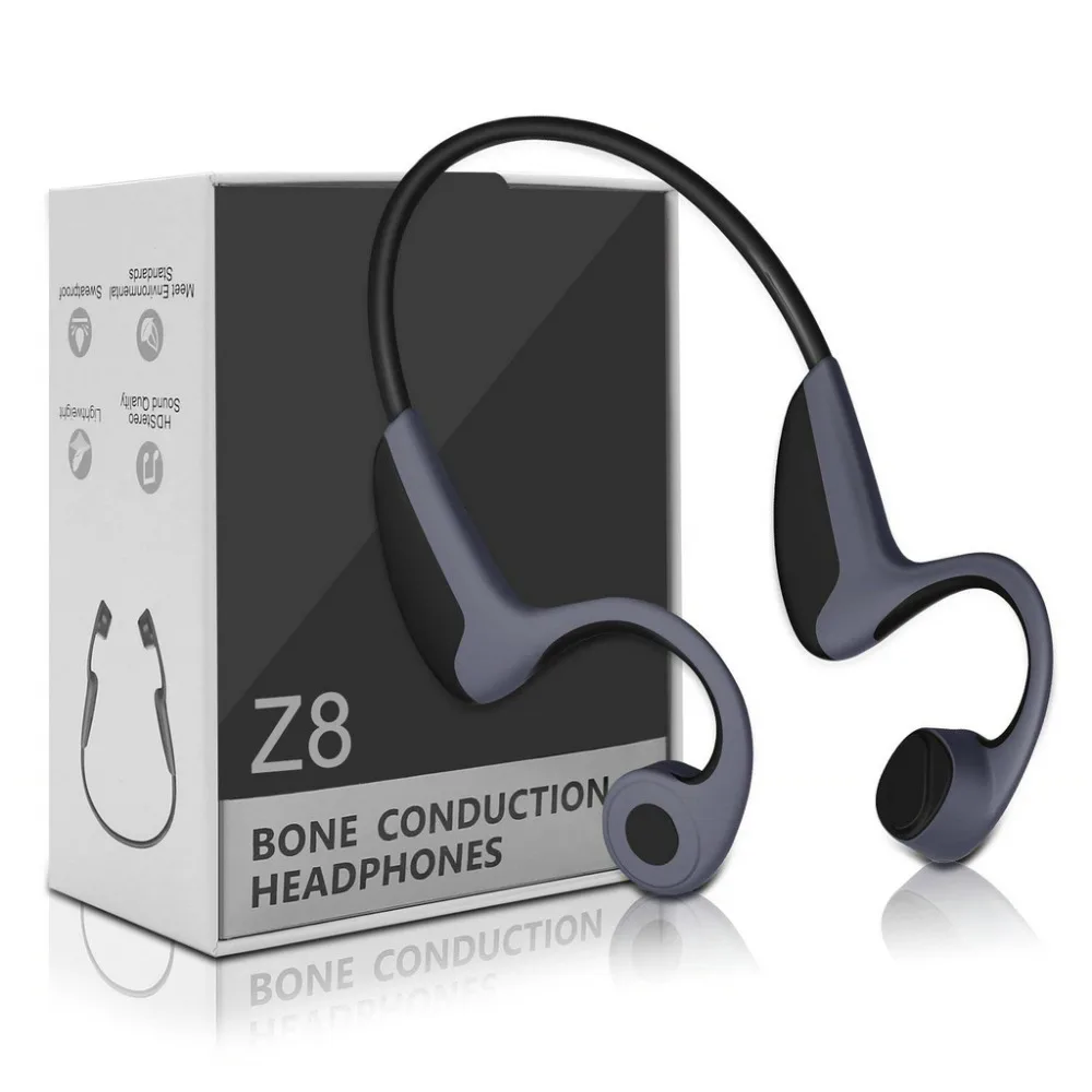 

Bluetooth 5.0 Z8 Wireless Headphones Bone Conduction Earphone Outdoor Sport Headset with Microphone Handsfree Headsets