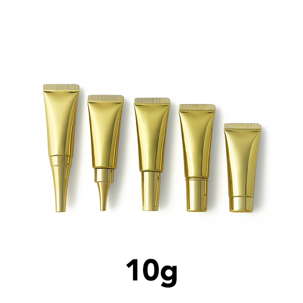 

10g Shinny Gold Empty Plastic Squeeze Bottle Cosmetic Makeup Essence Container 10ml Eye Cream Refillable Soft Tube 20pcs