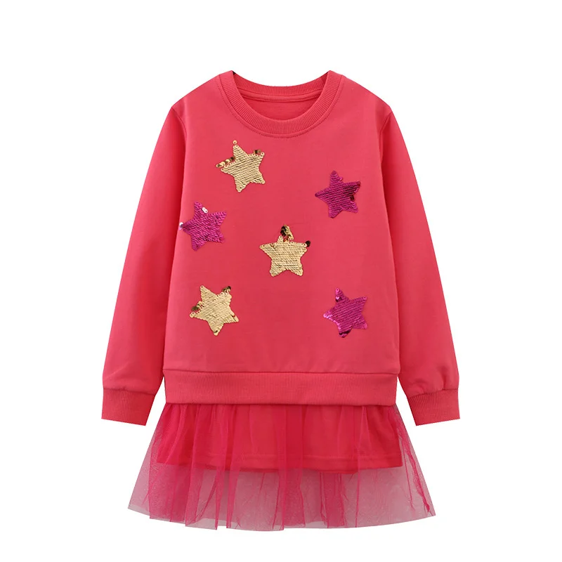 Jumping Meters 2-7T Children's Stars Beading Princess Girls Dresses For Autumn Spring Long Sleeve Party Baby Frocks Costume
Jumping Meters 2-7T Children's Stars Beading Princess Girls Dresses For Autumn Spring Long Sleeve Party Baby Frocks Costume