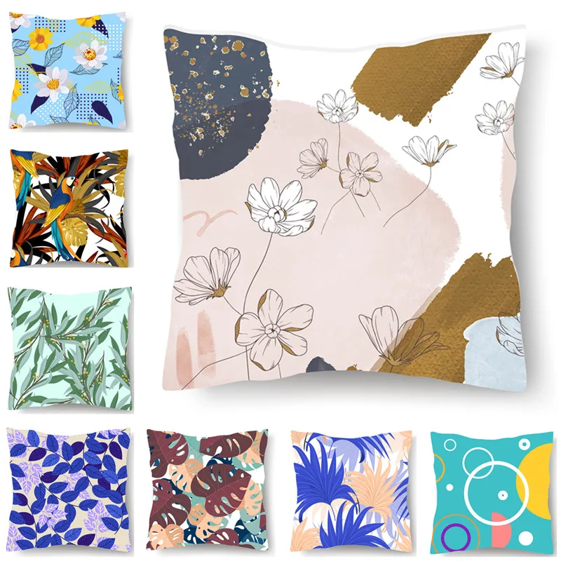 Tropical Leaves Pattern Pillowcase Modern Sofa Cushion Cover 45*45cm Polyester Ins Style Decorative Home Decor 
Tropical Leaves Pattern Pillowcase Modern Sofa Cushion Cover 45*45cm Polyester Ins Style Decorative Home Decor