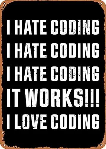 I Love Coding Gift Vintage Look Metal Sign Patent Art Prints Retro Gift 8x12 Inch
I Love Coding Gift Vintage Look Metal Sign Patent Art Prints Retro Gift 8x12 Inch