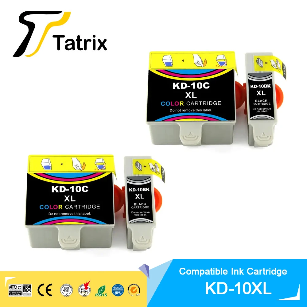 Tatrix 10 XL 10XL 10XLBK 10XLC Premium Color Black Compatible Inkjet Ink Cartridge for Kodak ESP 3 5 7 9 3250 Printer
Tatrix 10 XL 10XL 10XLBK 10XLC Premium Color Black Compatible Inkjet Ink Cartridge for Kodak ESP 3 5 7 9 3250 Printer