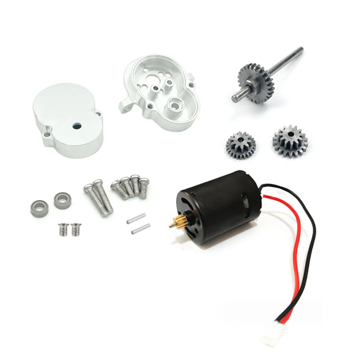 Metal Transmission Gearbox with 370 Motor & Steel Gear for WPL D12 D42 1/10 RC Car Upgrade Parts Accessories, Silver
Metal Transmission Gearbox with 370 Motor & Steel Gear for WPL D12 D42 1/10 RC Car Upgrade Parts Accessories, Silver