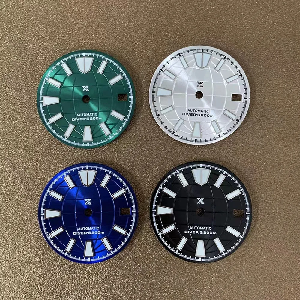 New 28.5mm Watch Dial Green Luminous Watch Faces for NH35 NH36 4R 7S Movement Style Black/Green/Blue/Silver NH35 Dial Parts
New 28.5mm Watch Dial Green Luminous Watch Faces for NH35 NH36 4R 7S Movement Style Black/Green/Blue/Silver NH35 Dial Parts