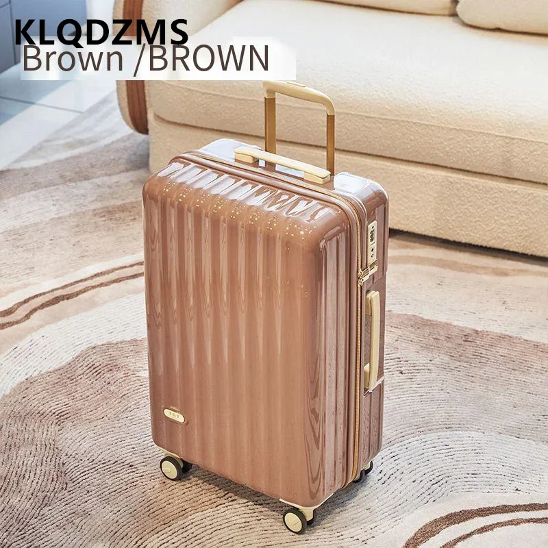 

KLQDZMS Cabin Luggage 20"22"24"26"28"30 Inch Large Capacity Trolley Case USB Charging Boarding Box with Wheels Rolling Suitcase