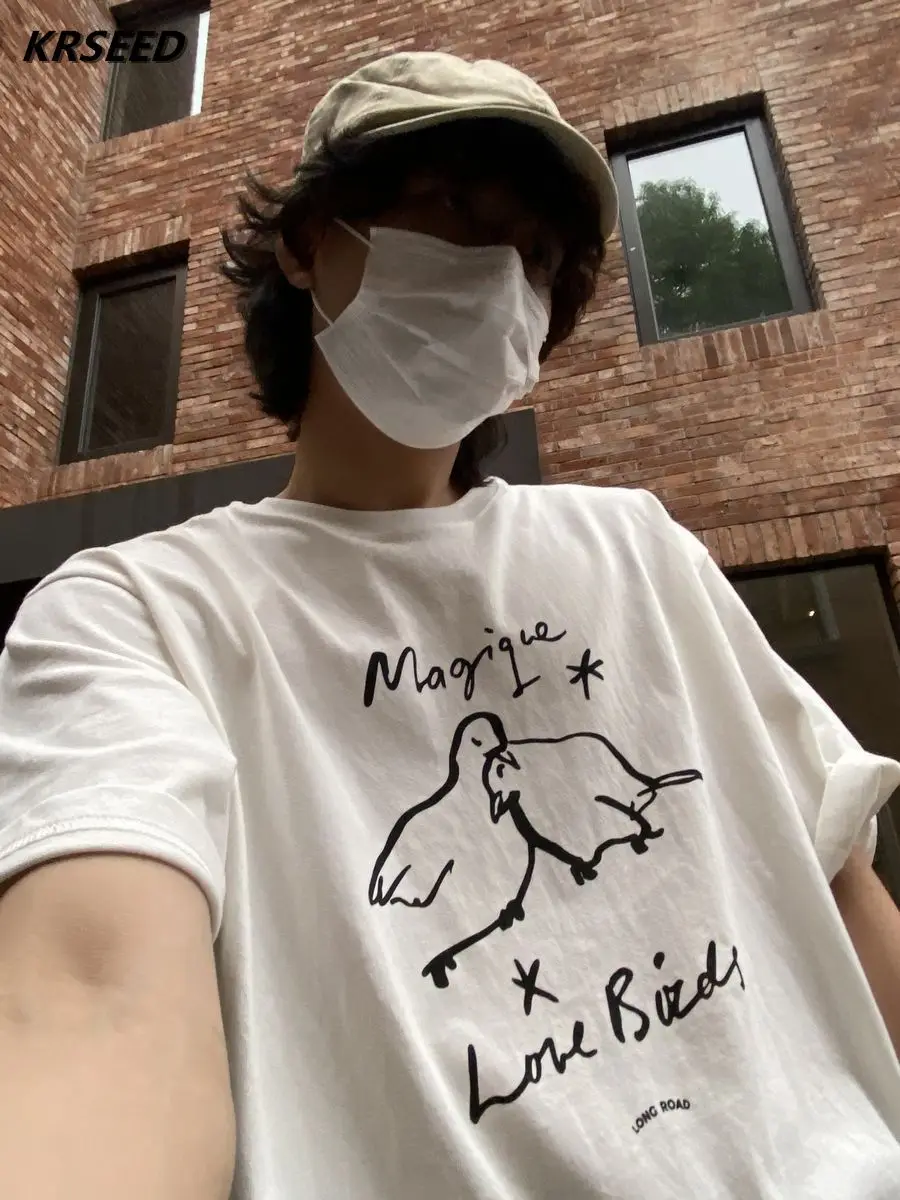 European and American style pigeon print short-sleeved T-shirts for men and women casual loose summer round neck 2024 new tops
European and American style pigeon print short-sleeved T-shirts for men and women casual loose summer round neck 2024 new tops