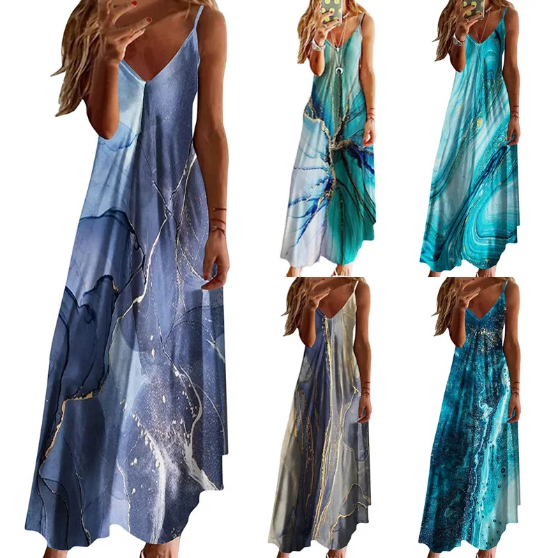 2023 Summer V-Neck Sexy dresses For Women Sleeveless Print A-Word Long Dress Female Loose Elegant Luxury Party Vestidos 5XL Y2k
2023 Summer V-Neck Sexy dresses For Women Sleeveless Print A-Word Long Dress Female Loose Elegant Luxury Party Vestidos 5XL Y2k