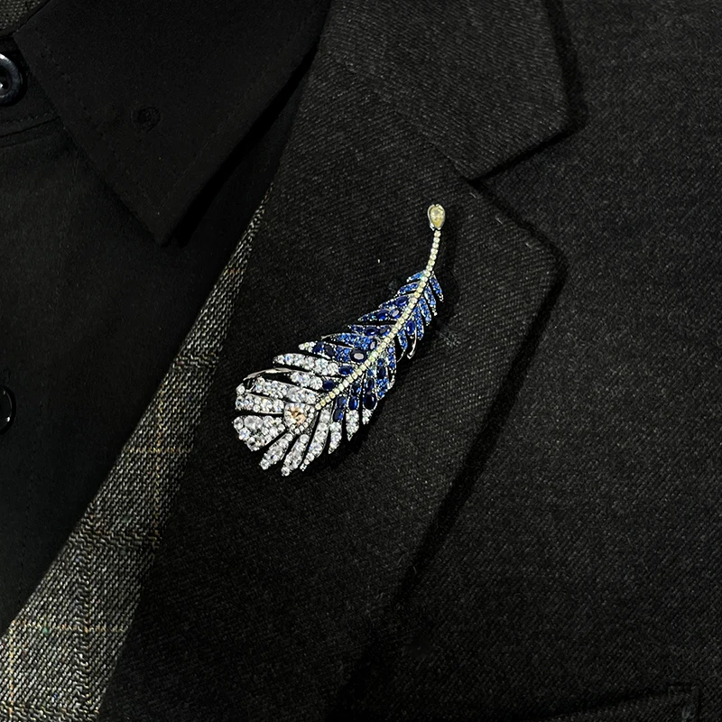 ICEYY Luxury Cubic Zirconia Royal Blue Feather Brooch Rhinestone Brooches For Universal Male And Female Cardigan Suit Gift Items
ICEYY Luxury Cubic Zirconia Royal Blue Feather Brooch Rhinestone Brooches For Universal Male And Female Cardigan Suit Gift Items