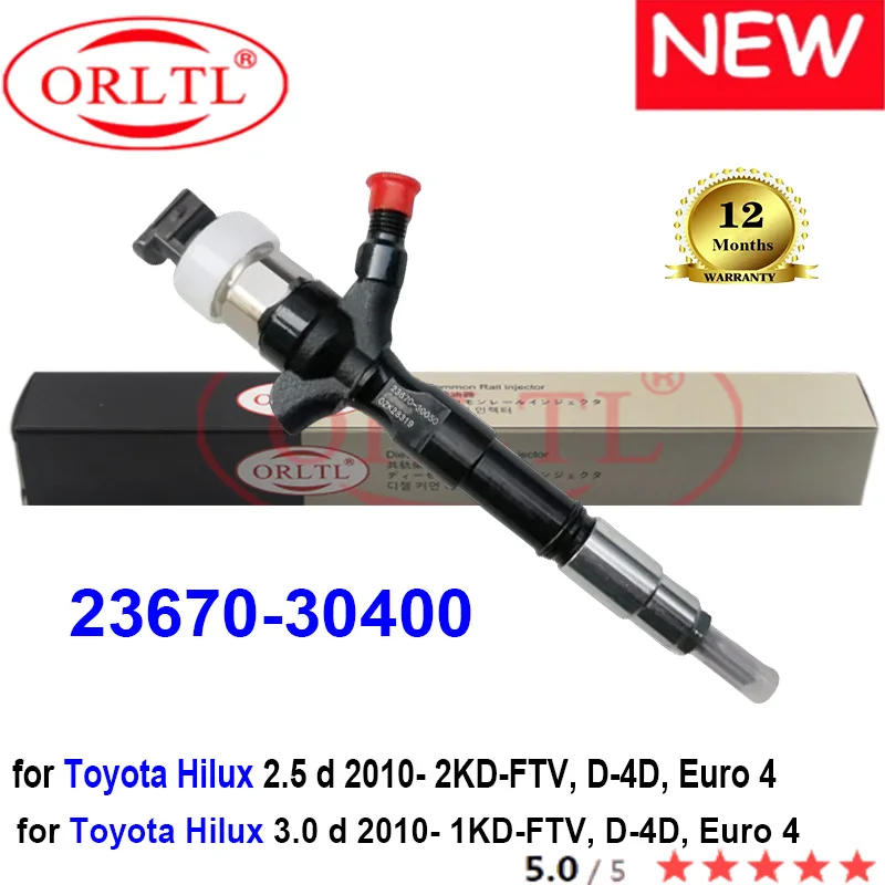 ORLTL новый дизельный 23670-30400 подлинный топливный инжектор 23670 30400 2367030400 для Toyota Hilux 1KD 2KD 2,5 d 3.0D
ORLTL новый дизельный 23670-30400 подлинный топливный инжектор 23670 30400 2367030400 для Toyota Hilux 1KD 2KD 2,5 d 3.0D