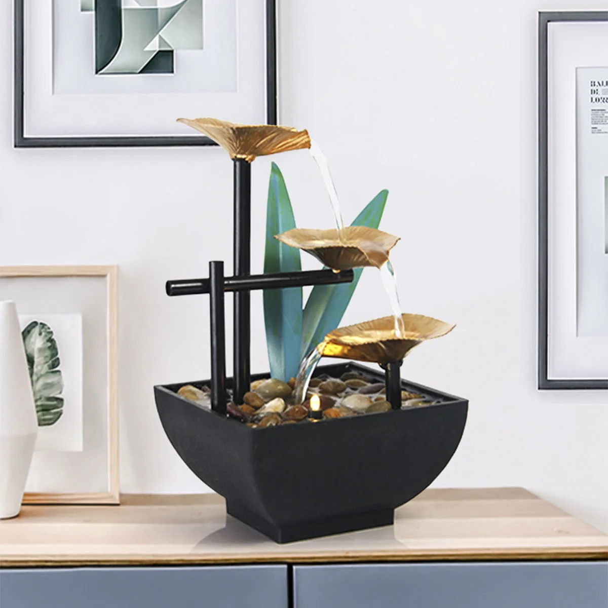 Tabletop Fountain Desktop Fountain 3-Tier Indoor Relaxation Fountain Tabletop Office Home Decor River Rock Scene Light(Europlug)
Tabletop Fountain Desktop Fountain 3-Tier Indoor Relaxation Fountain Tabletop Office Home Decor River Rock Scene Light(Europlug)