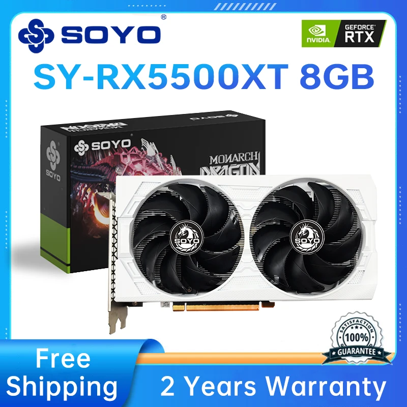 SOYO AMD RX580 5700XT 5500XT 8G graphics card GDDR6 video memory PCIE16x4.0 256-bit 8pin+8pin game card HDMI desktop computer
SOYO AMD RX580 5700XT 5500XT 8G graphics card GDDR6 video memory PCIE16x4.0 256-bit 8pin+8pin game card HDMI desktop computer