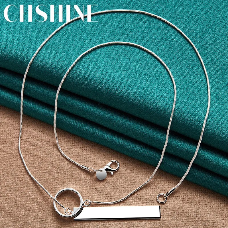 CHSHINE 925 Sterling Silver Smooth Rectangle Snake Chain 18 Inch Pendant Necklace For Women Wedding Engagement Fashion Jewelry
CHSHINE 925 Sterling Silver Smooth Rectangle Snake Chain 18 Inch Pendant Necklace For Women Wedding Engagement Fashion Jewelry