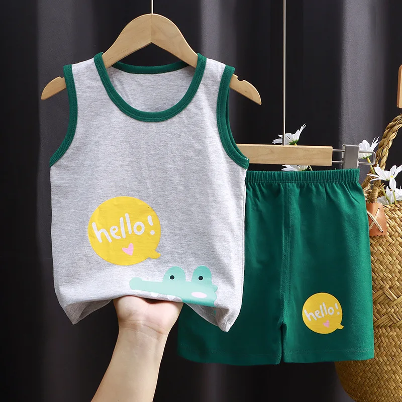 Children's Vest Suit Cotton Sleeveless Girls' Summer Korean Style Children's Clothing New Summer Two-Piece for Boys Wholesale
Children's Vest Suit Cotton Sleeveless Girls' Summer Korean Style Children's Clothing New Summer Two-Piece for Boys Wholesale