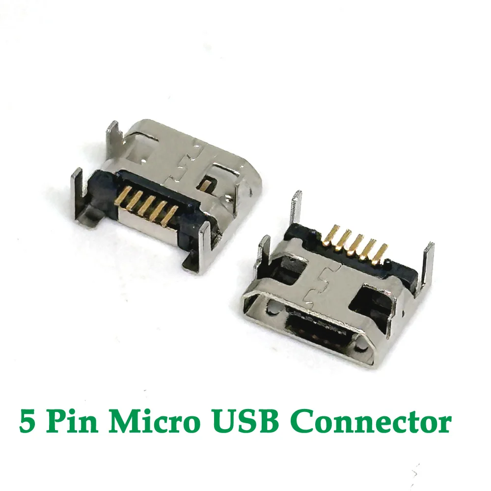 

5Pin Micro USB Connector Female Port Jack Solder Plug SMD SMT Android Phone Data Charging Socket 5P Micro USB DIY Repair Adapter