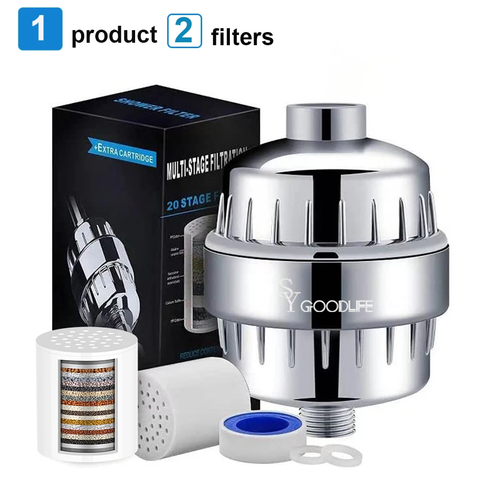 Level 20 Shower Water Filter Kitchen Faucet Filtration Remove Chlorine Heavy Metals Filtered Showers Head Soften for Hard Water
Level 20 Shower Water Filter Kitchen Faucet Filtration Remove Chlorine Heavy Metals Filtered Showers Head Soften for Hard Water