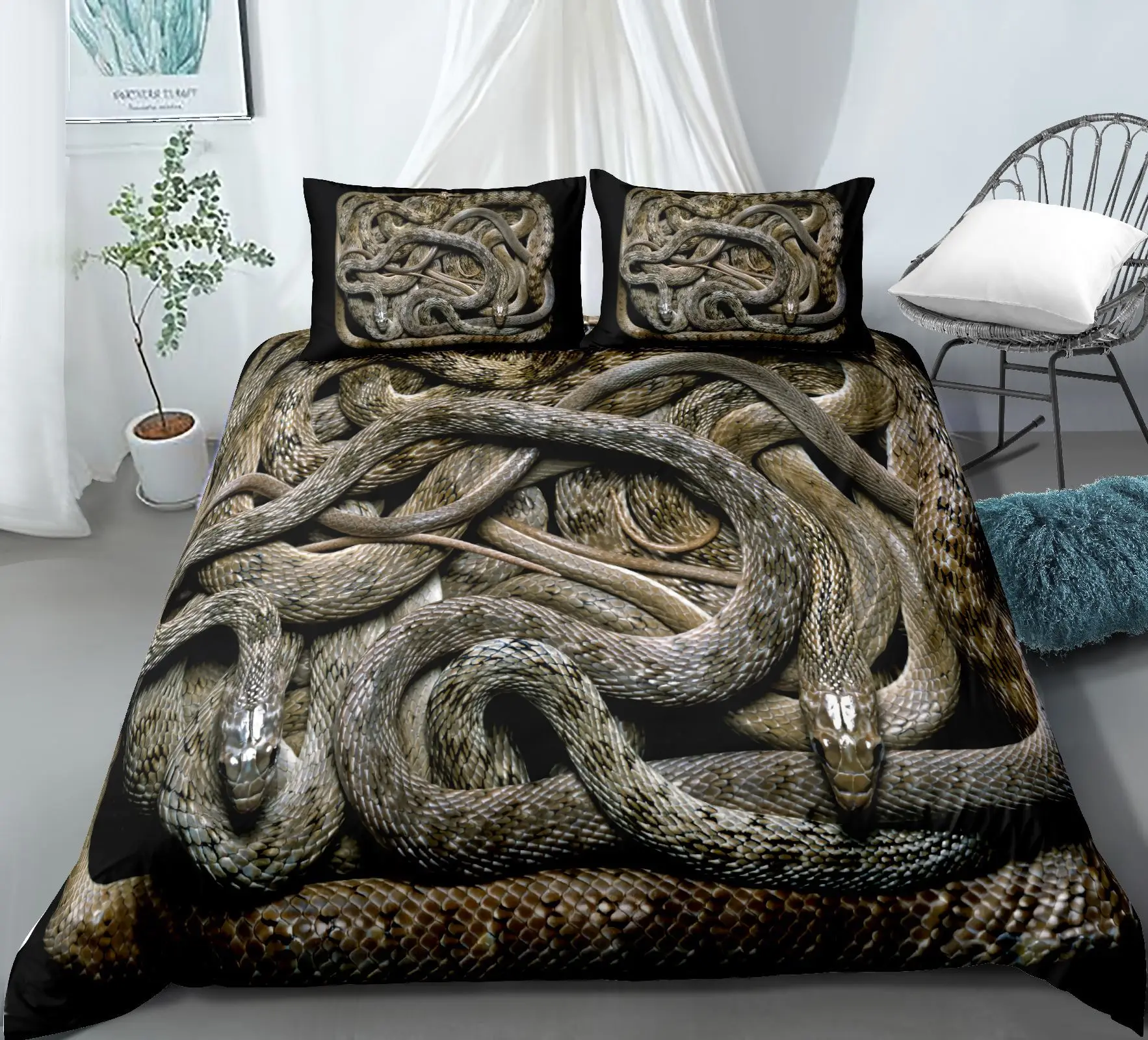 3D Snake Bedding Sets Cover For Teen Boy Single Queen Soft Bedspread Comforter Cover Zipper Design Bedding Set And Pillowcases
3D Snake Bedding Sets Cover For Teen Boy Single Queen Soft Bedspread Comforter Cover Zipper Design Bedding Set And Pillowcases