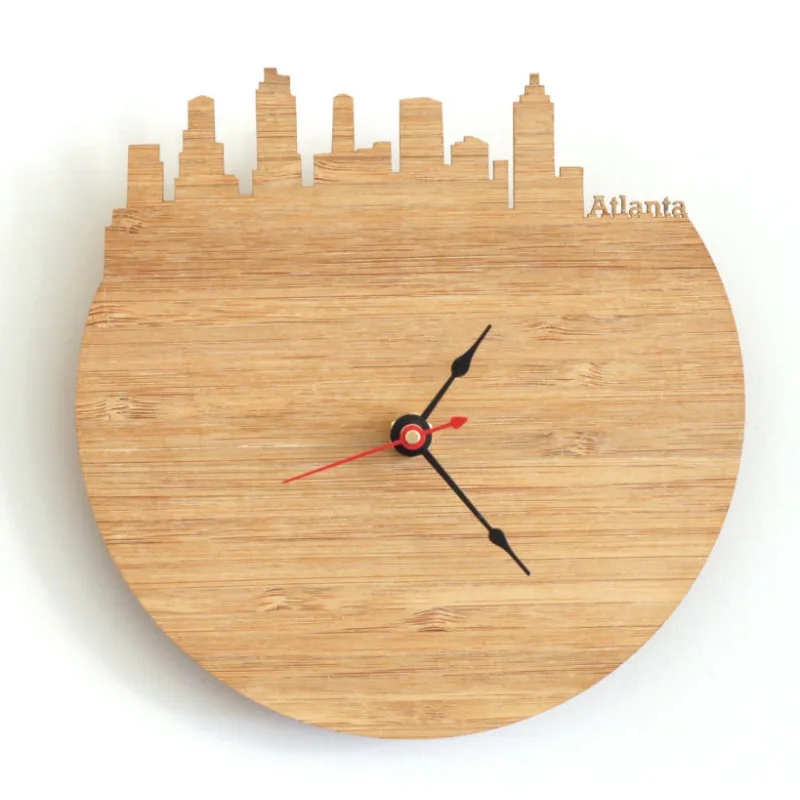 Ticktockery Atlanta Skyline Bamboo Wood Wall Clock Living Room Office Wall Creative Pocket Watch Quartz Clock
Ticktockery Atlanta Skyline Bamboo Wood Wall Clock Living Room Office Wall Creative Pocket Watch Quartz Clock