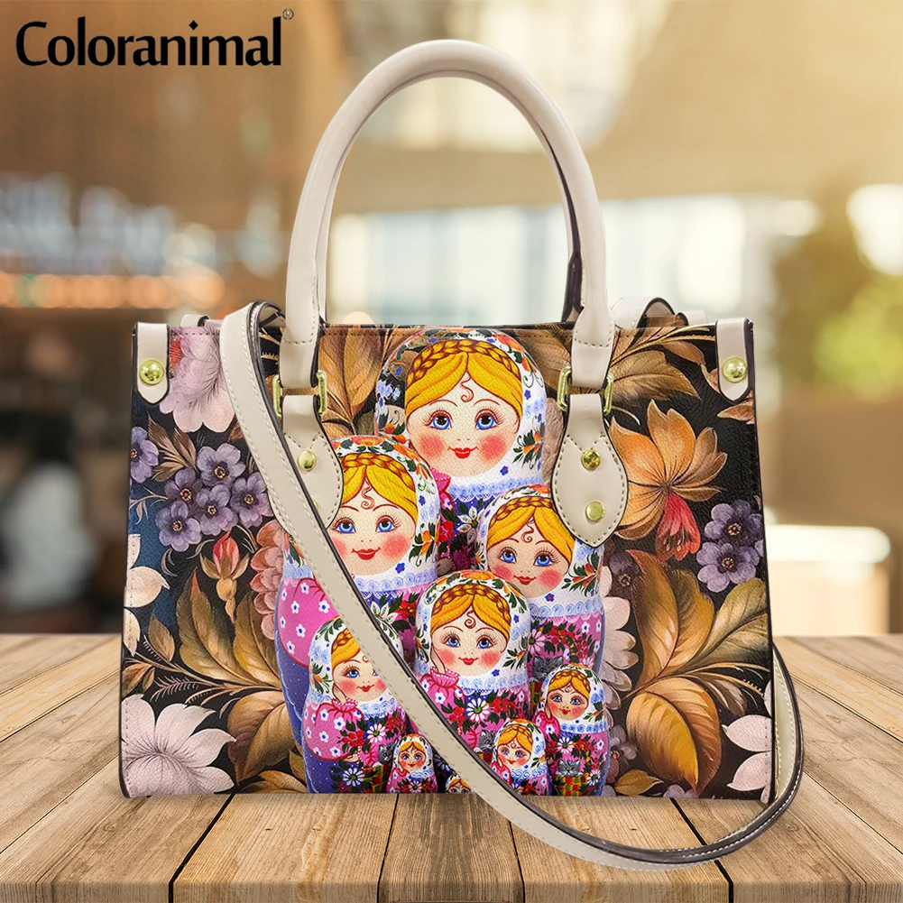 

Pretty Matryoshka Doll Tote Handbag For Female PU Leather Shoulder Bags High Quality Large Crossbody Bag Sac A Mains Femme 2023