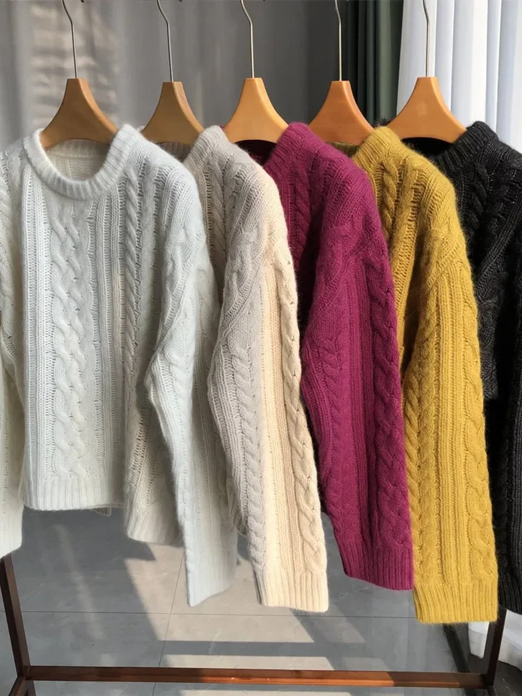 Women O-Neck Twist Sweater Casual All-Match Autumn Solid Color Long Sleeve Knitted Pullover Tops
Women O-Neck Twist Sweater Casual All-Match Autumn Solid Color Long Sleeve Knitted Pullover Tops