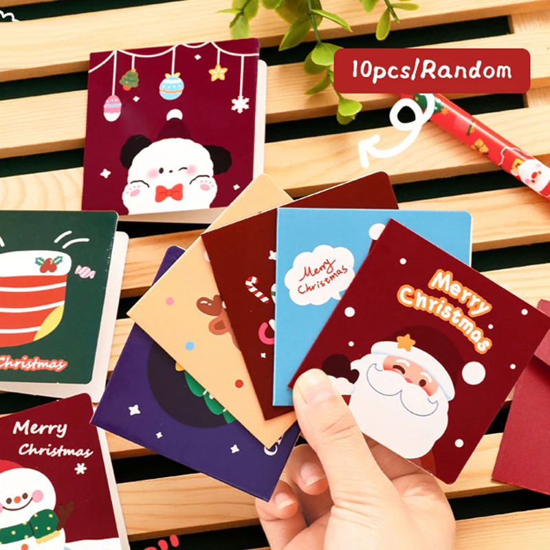10PCS Cartoon Kawaii Foldable Christmas Theme Greeting Cards Cute Blessing Envelopes Writing Paper DIY Holiday Gift Message Card
10PCS Cartoon Kawaii Foldable Christmas Theme Greeting Cards Cute Blessing Envelopes Writing Paper DIY Holiday Gift Message Card