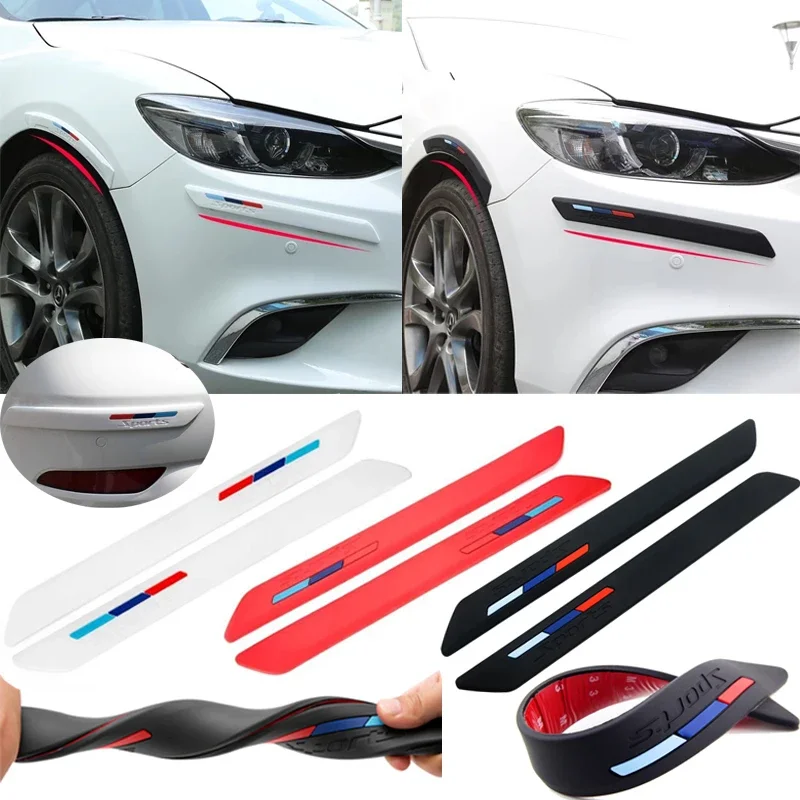 

Car Front Rear Bumper Protector Corner Guard Scratch Strip Sticker Rubber Black Auto Bumper Protection Adhesive Plate Universal