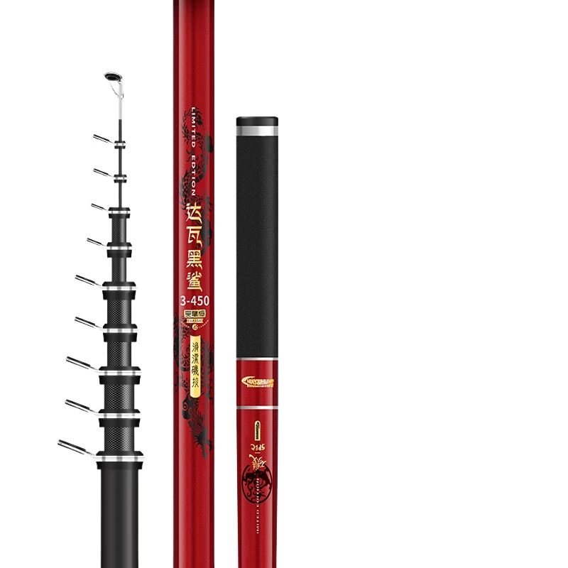 

DW 3.6m-6.3m 2#3#5# Rock Fishing Rod Carbon Fiber Long Section Telescopic Wedkarstwo Olta Hard Distance Throwing Pole Pesca